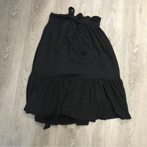 H&M Black Frill Dress With Bow and Shoulder Ties
